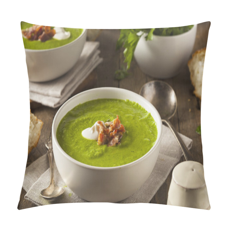 Personality  Homemade Green Spring Pea Soup Pillow Covers