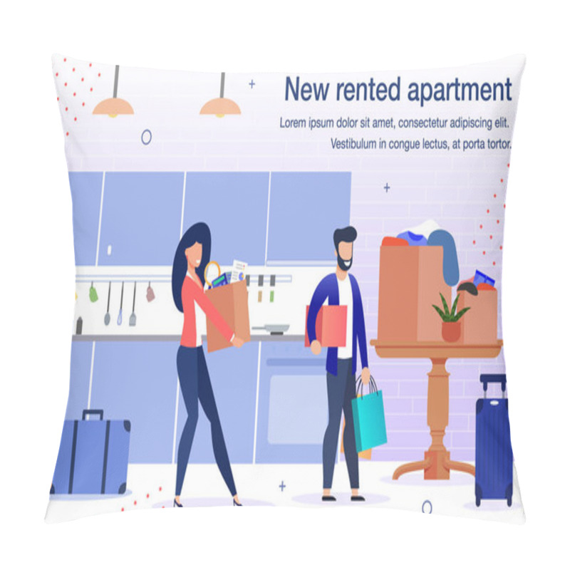 Personality  Comfortable Rental Apartment Flat Vector Poster Pillow Covers