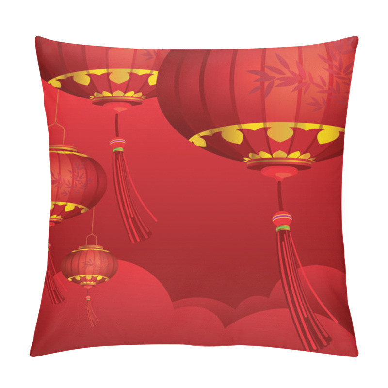 Personality  RED Chinese Lanterns Decorations Pillow Covers