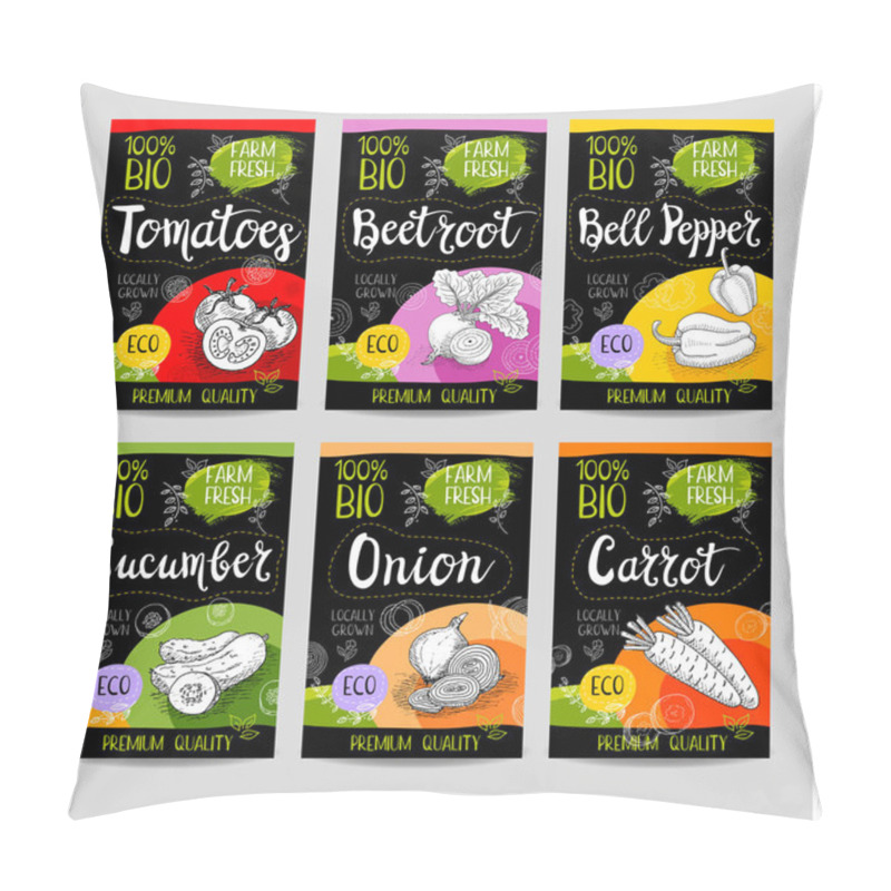 Personality  Set Of Hand Drawn Labels Food, Spices. Pillow Covers