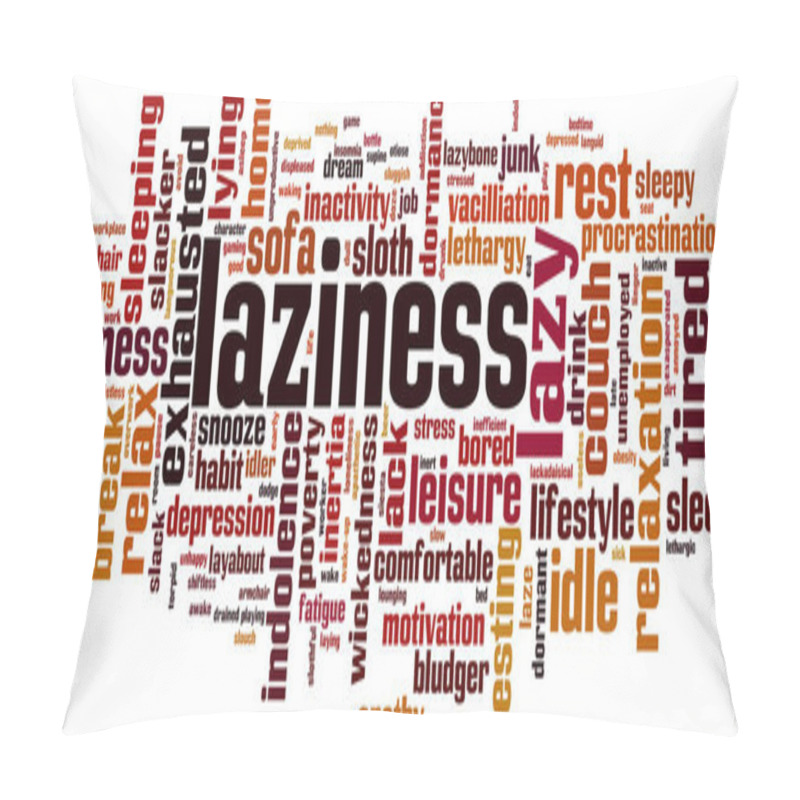 Personality  Laziness Word Cloud Pillow Covers