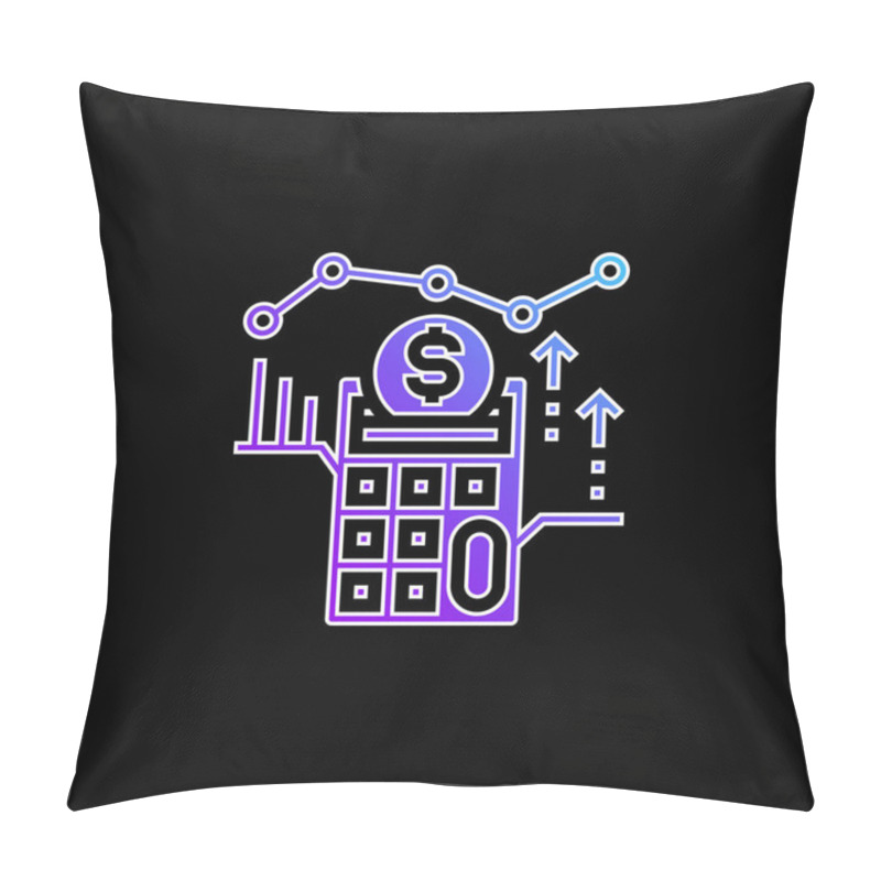 Personality  Accounting Blue Gradient Vector Icon Pillow Covers