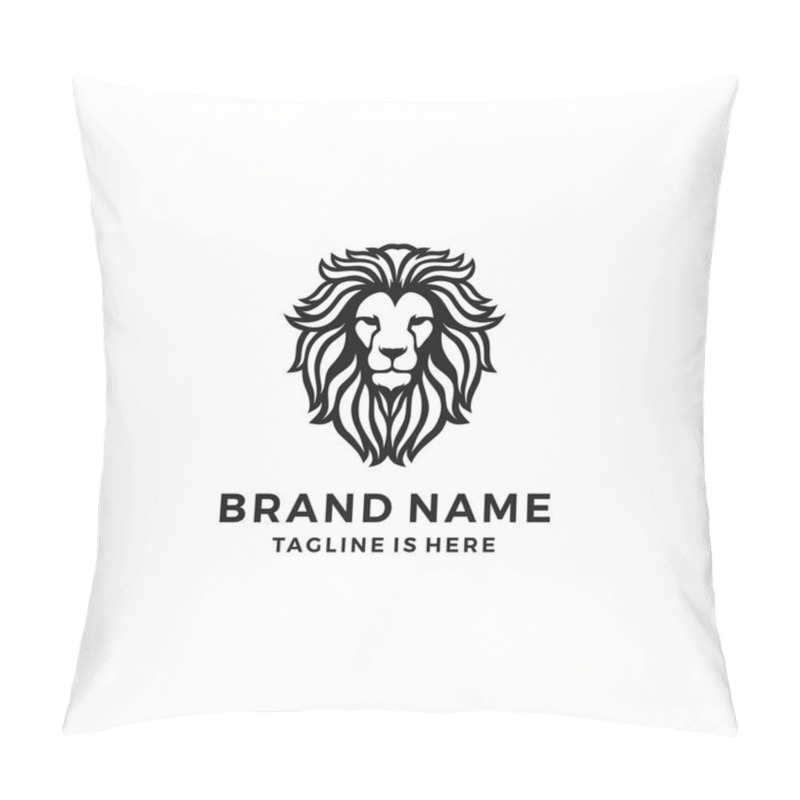 Personality  Lion Head Logo Template Vector Icon Pillow Covers