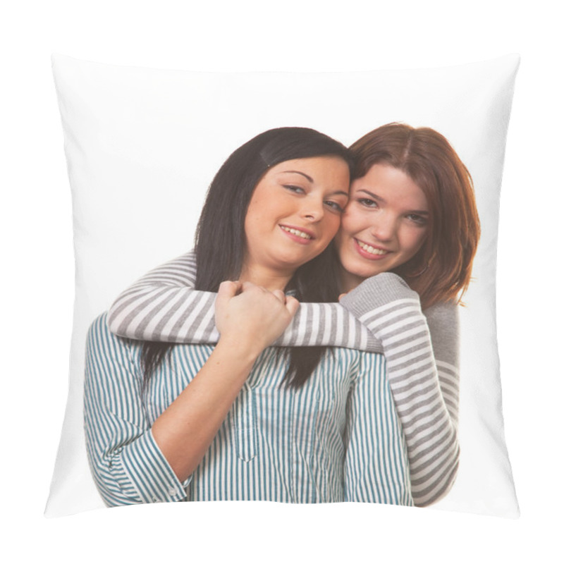 Personality  Two Girlfriends In A Tender Embrace Pillow Covers