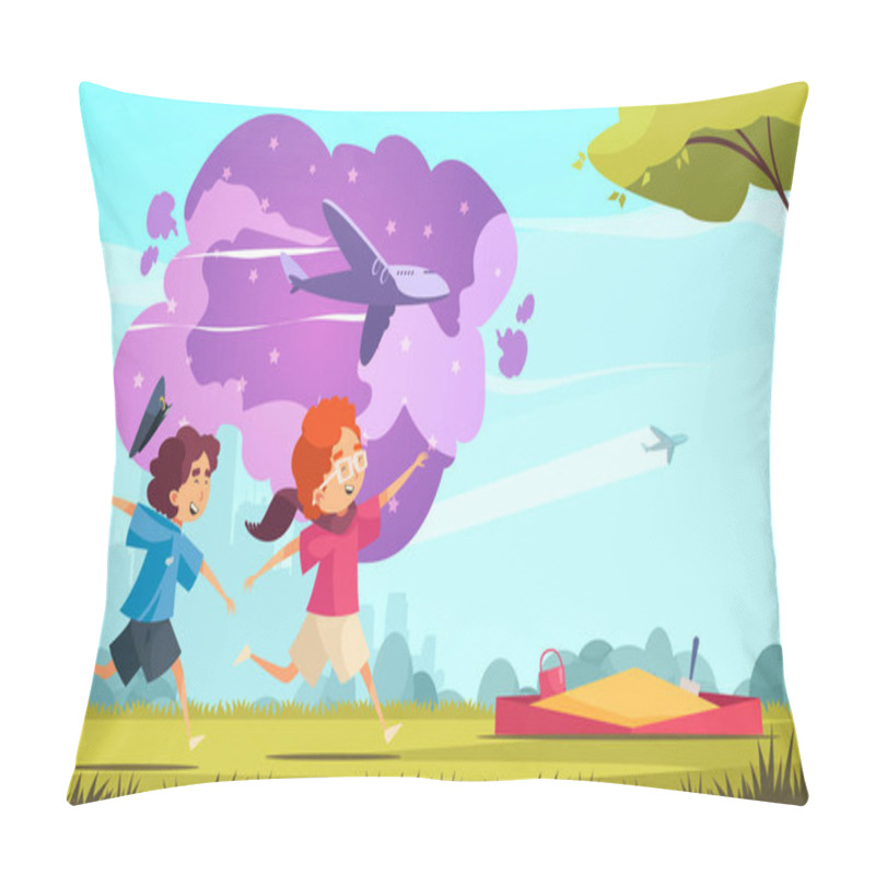 Personality  Children Dreams Pilot Composition Pillow Covers