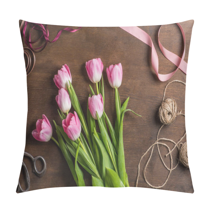 Personality  Pink Tulips On Table Pillow Covers