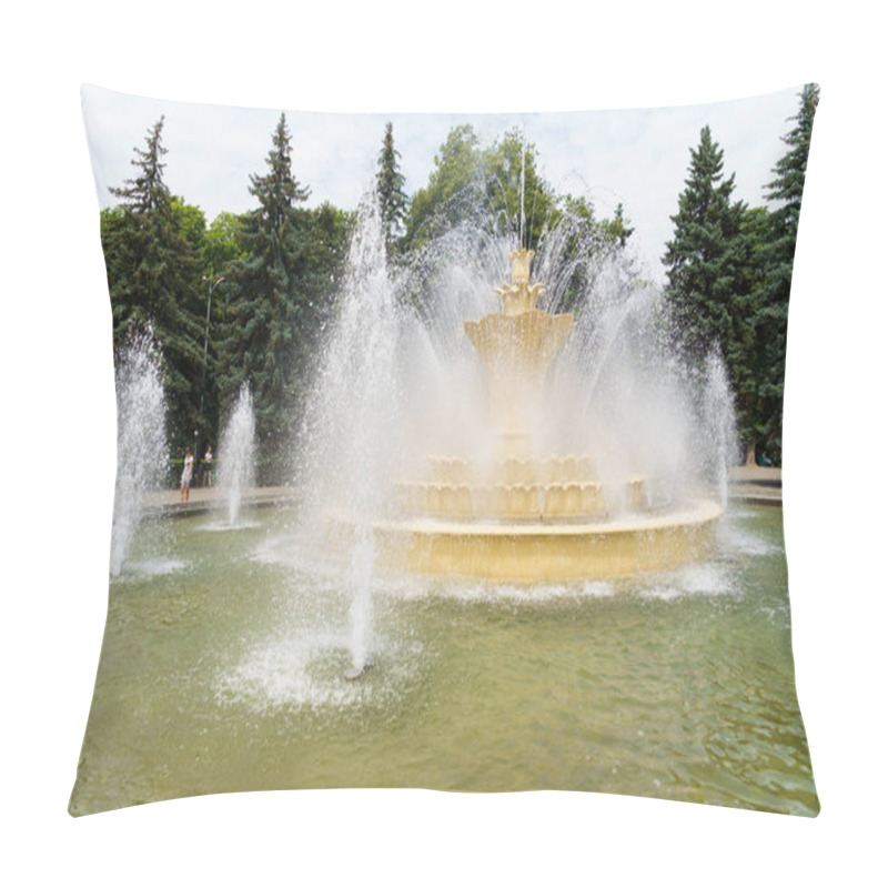 Personality  Beautiful Fountain In The Park Pillow Covers