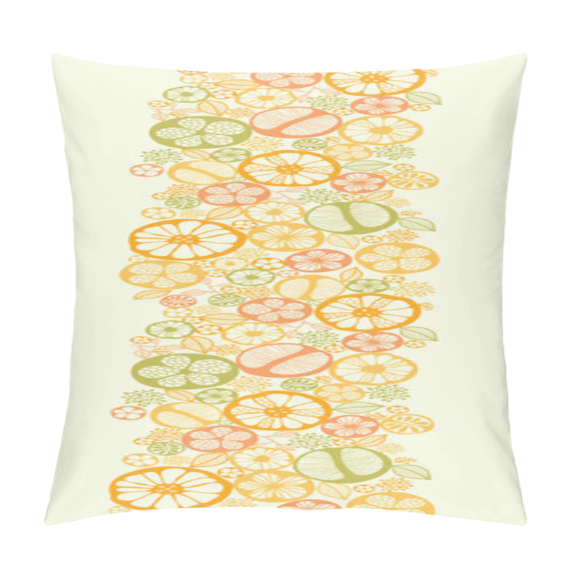 Personality  Citrus Slices Vertical Seamless Pattern Background Border Pillow Covers