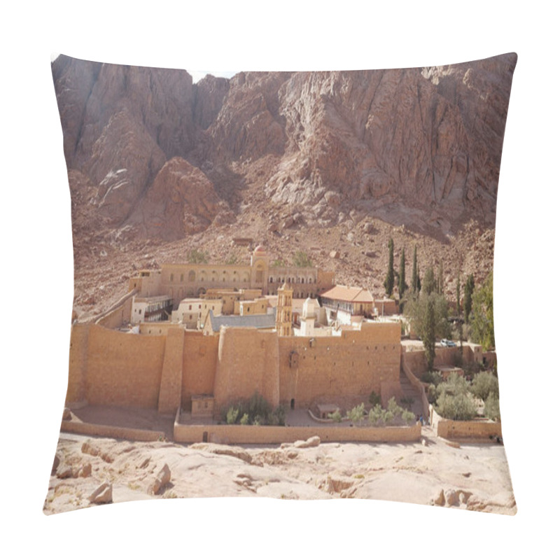 Personality  Saint Catherines Monastery, Officially Sacred Monastery Of God-Trodden Mount Sinai In Egypt Pillow Covers