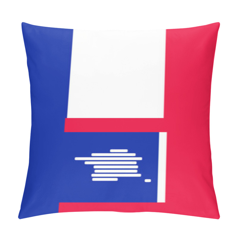 Personality  Creative Background Theme France With Rounded Because Simplified Outline Silhouette Map Of France, French Vibrant National Colors Of The French Flag Pillow Covers