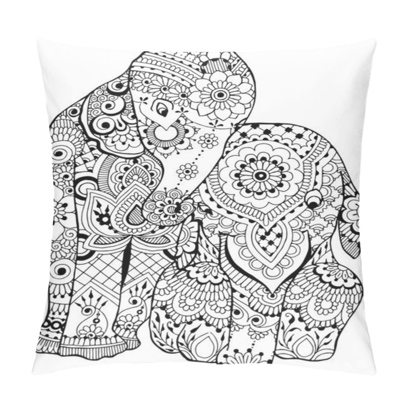 Personality  Elephant With Ornament Pillow Covers