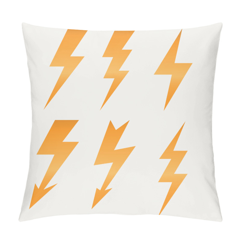 Personality  Lightning Icon Flat Design Long Shadows Vector Illustration Pillow Covers