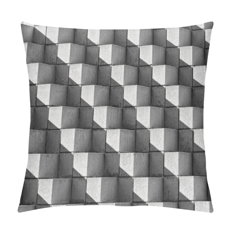 Personality  Astract Bricks And Shadows In B&W Pillow Covers