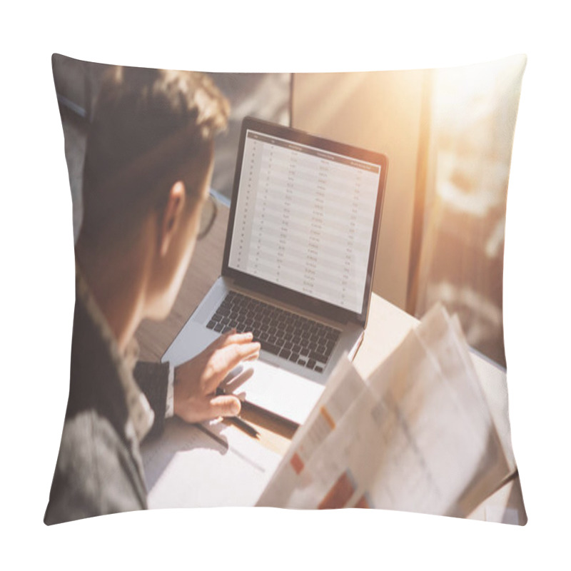 Personality  Finance Analyst Working At Office Pillow Covers