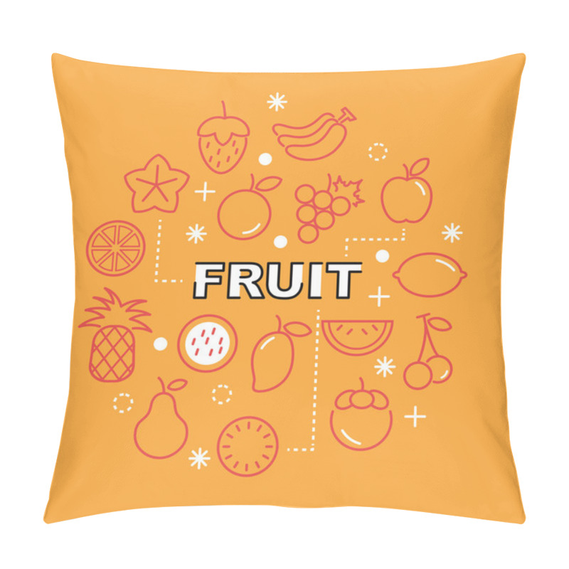 Personality  Fruit Minimal Outline Icons Pillow Covers