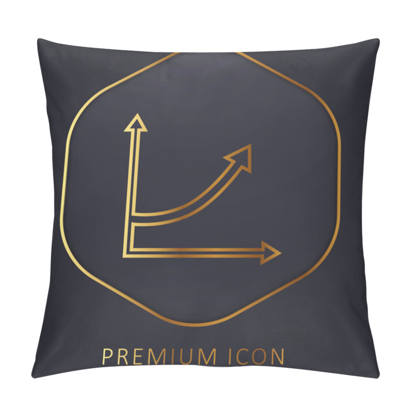 Personality  Ascending Arrow Line Graphic Golden Line Premium Logo Or Icon Pillow Covers