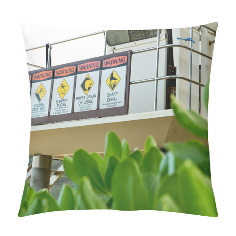 Personality  Beach Warning Signs Pillow Covers