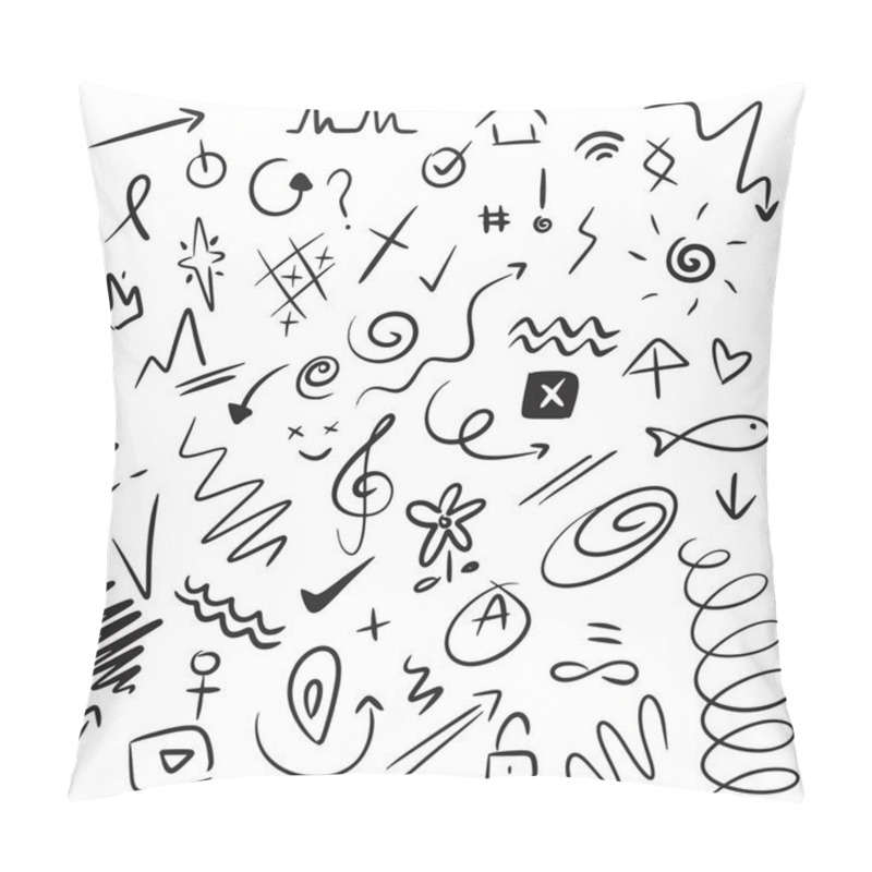 Personality  Hand Drawn Abstract Scribble Doodles Pillow Covers