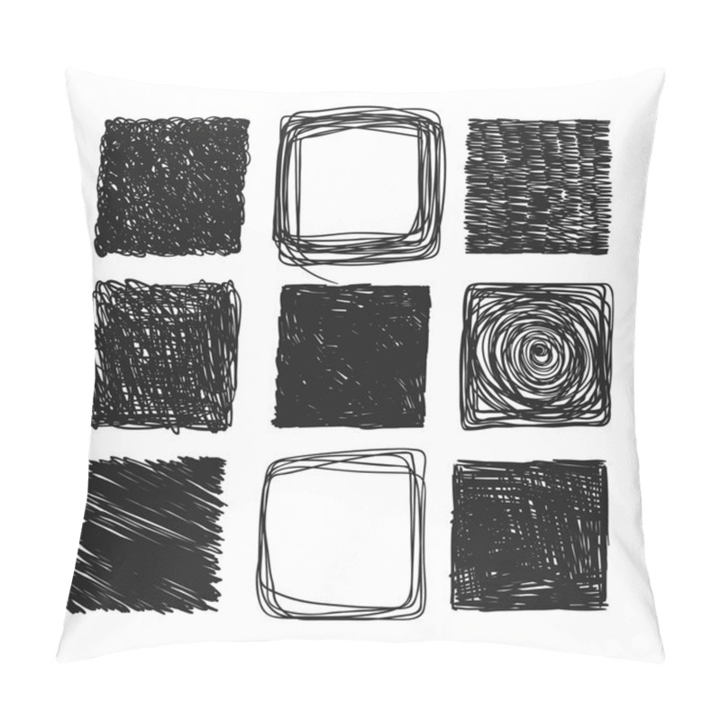 Personality  Black Hand Drown Squares Pillow Covers