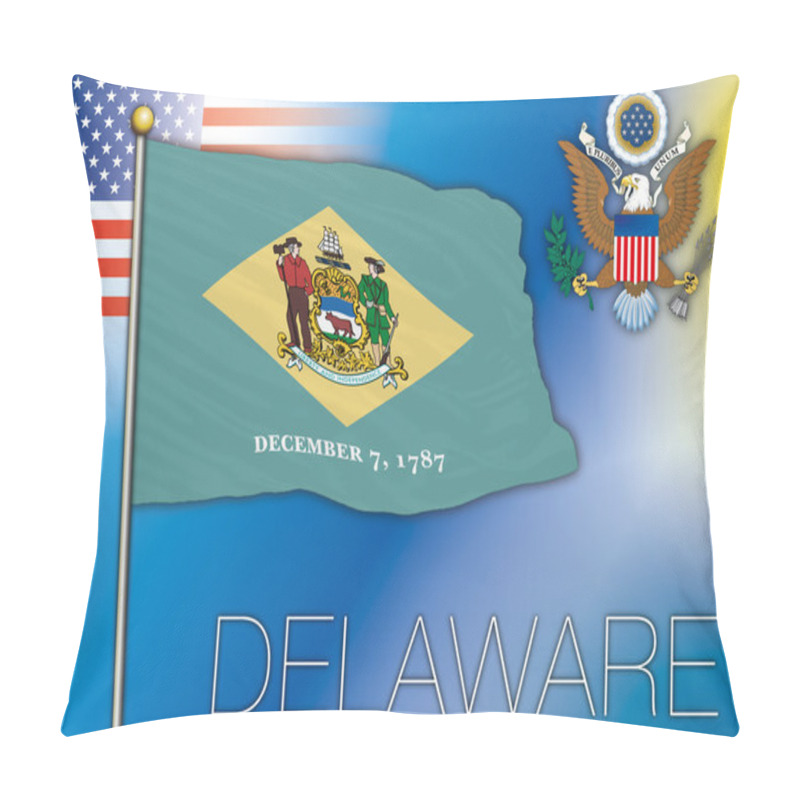 Personality  Delaware Flag, Us State Pillow Covers