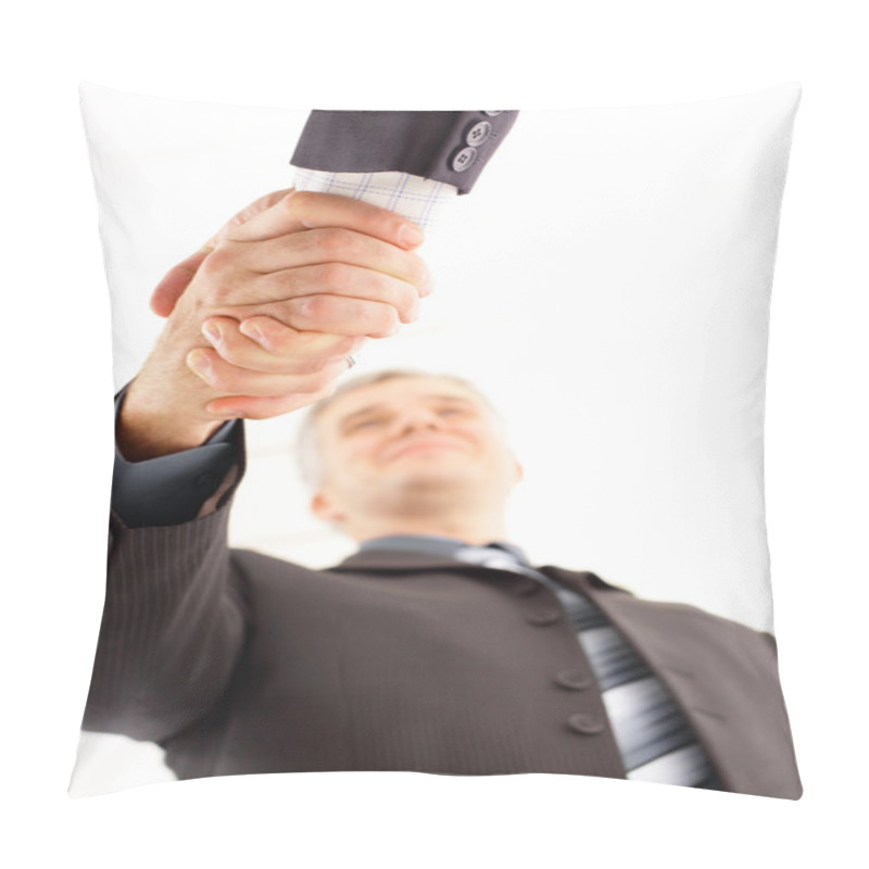 Personality  Handshake Isolated On White Background Pillow Covers