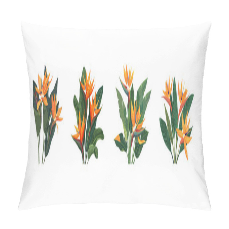 Personality  Bird Of Paradise Flowers. Vector Illustration Design Pillow Covers