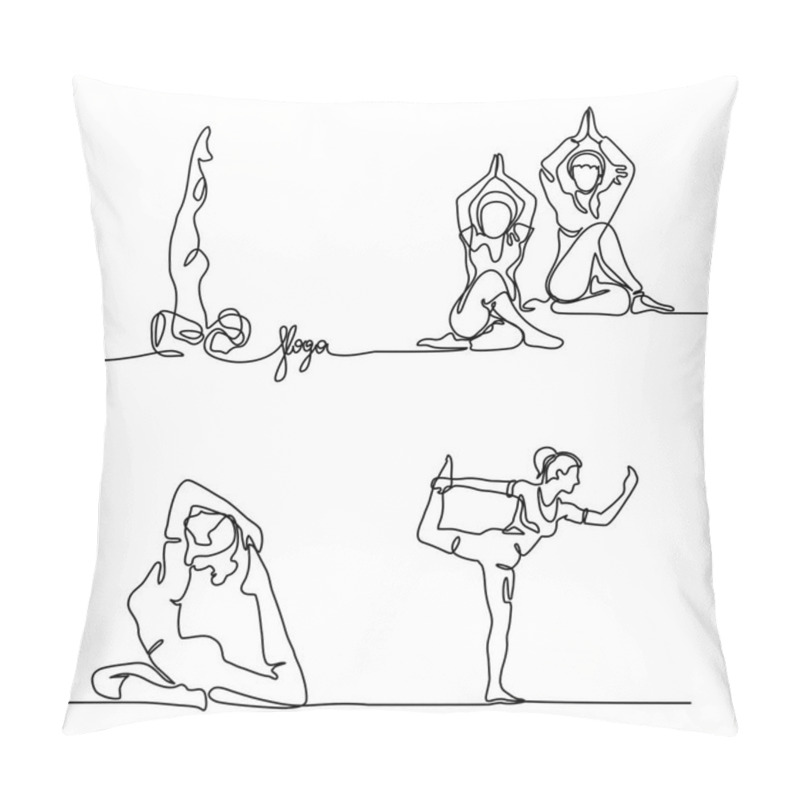 Personality  Set Woman Doing Exercise In Yoga Pose Pillow Covers