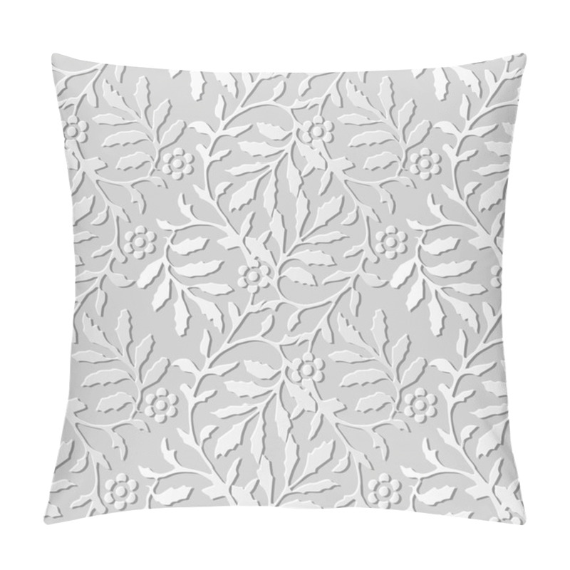 Personality  Vector Damask Seamless 3D Paper Art Pattern Background 375 Spiral Wave Leaf Flower Pillow Covers