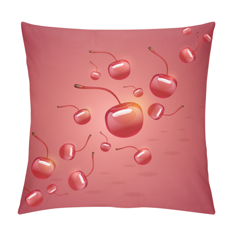 Personality  Background From Cherries, Vector Design Pillow Covers