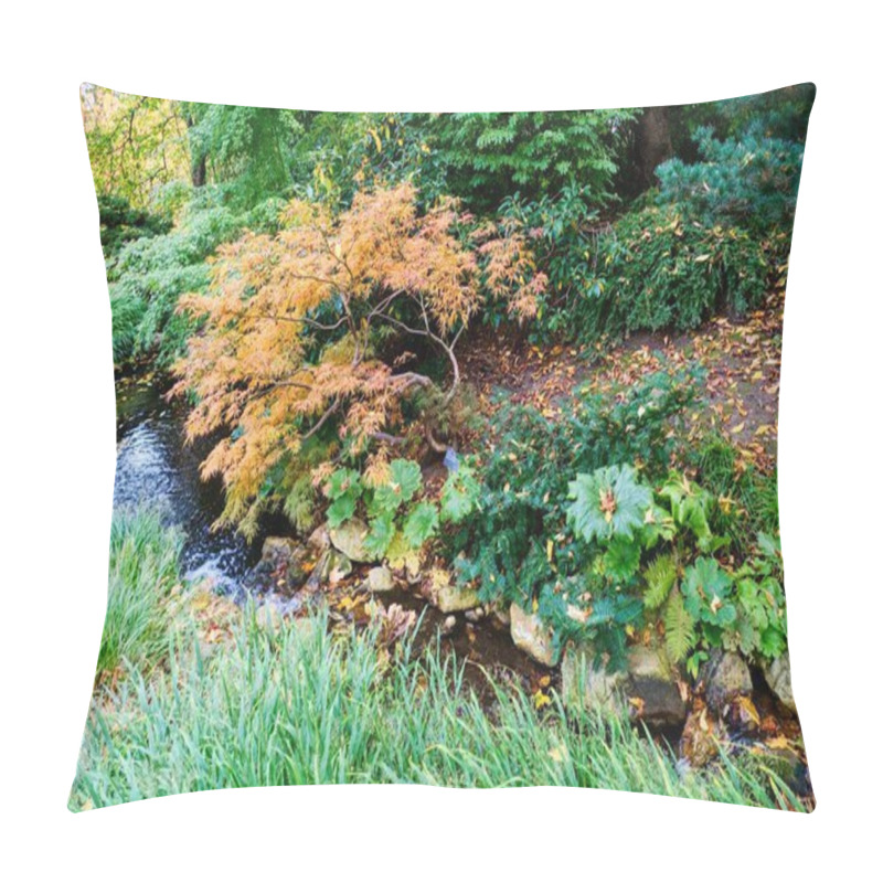 Personality  Beautiful Vivid Botanicak Garden In Autunm Season Pillow Covers