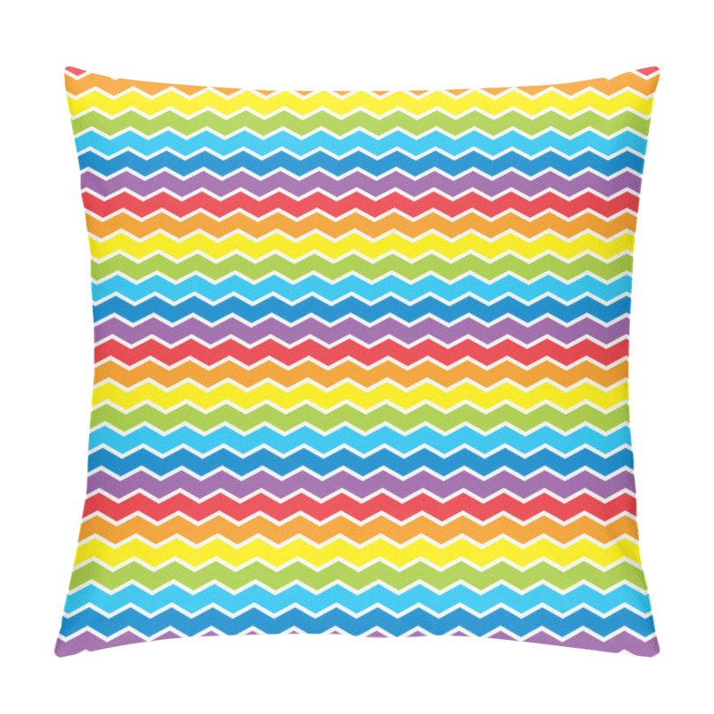 Personality  Bright Rainbow Zigzag Background. Pillow Covers