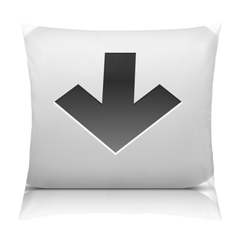 Personality  Stone Arrow Black Sign Download Icon. White Rounded Square Shape Web Button With Drop Shadow And Gray Reflection On White Background. Vector Illustration Clip-art Internet Design Element Saved 8 Eps Pillow Covers