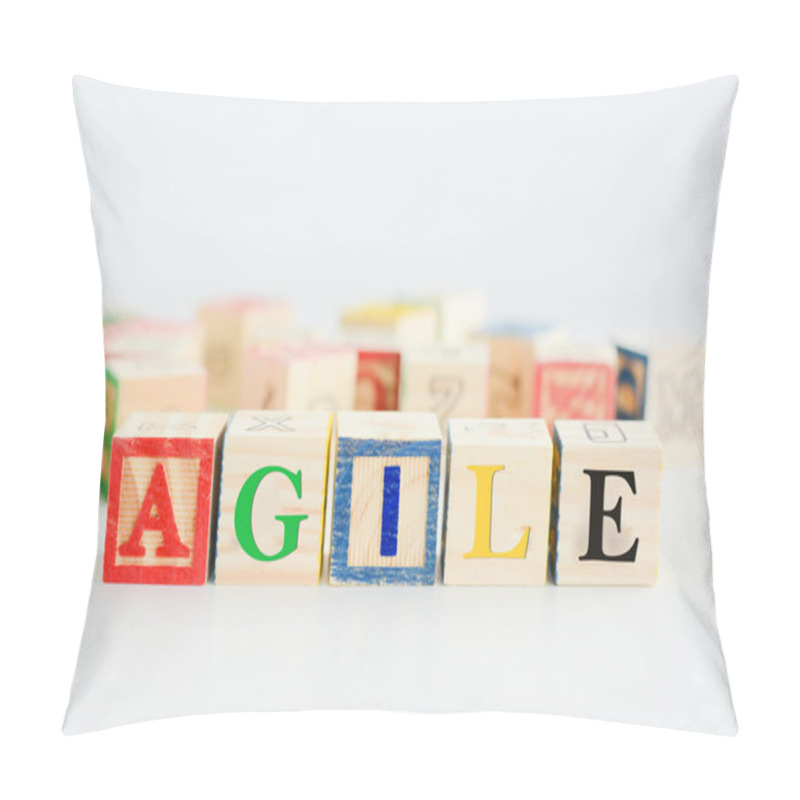 Personality  Agile Lettering On Puzzle Blocks Pillow Covers