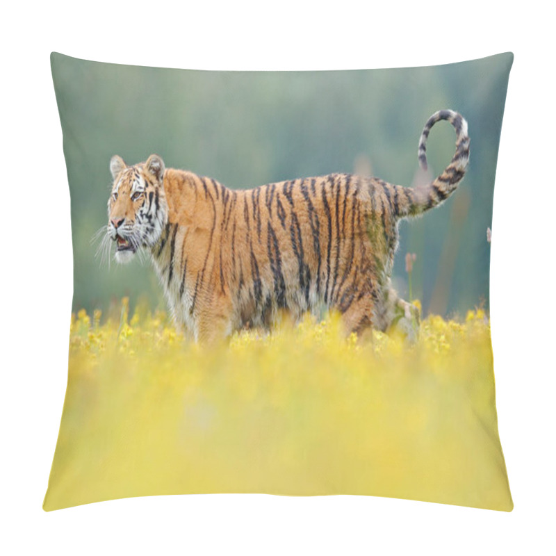 Personality  Tiger With Yellow Flowers Pillow Covers