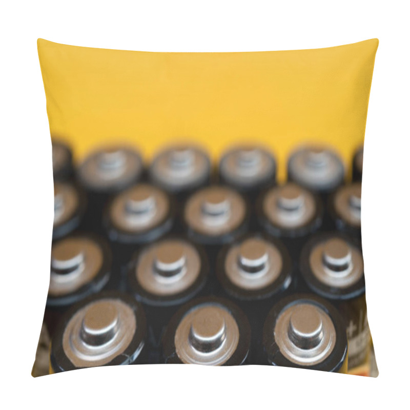 Personality  Used Batteries Are Arranged In A Triangle Shape. Recycling And D Pillow Covers