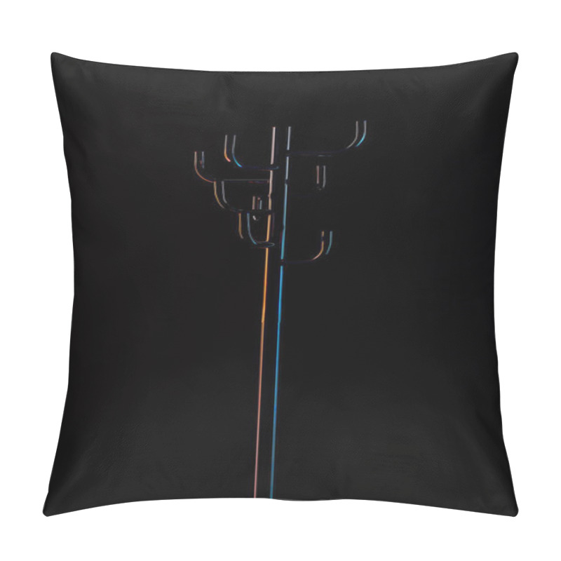 Personality  Empty Coat Rack Isolated On Black Pillow Covers