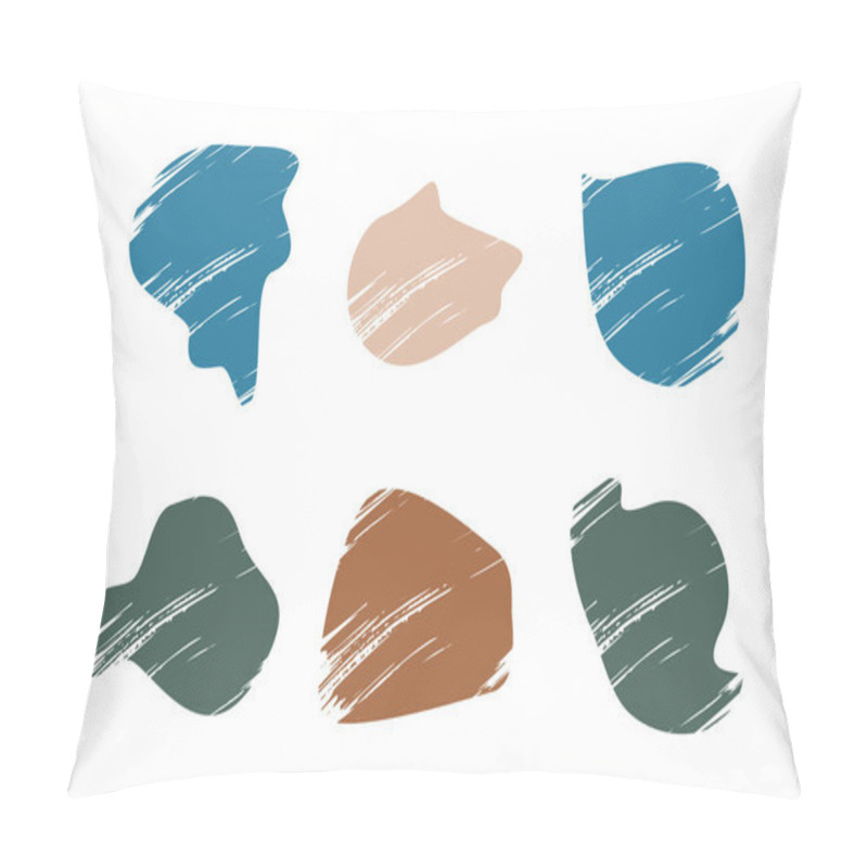 Personality  Grunge Blobs Fluid Shapes Pictogram Symbol Visual Illustration Set. Pillow Covers