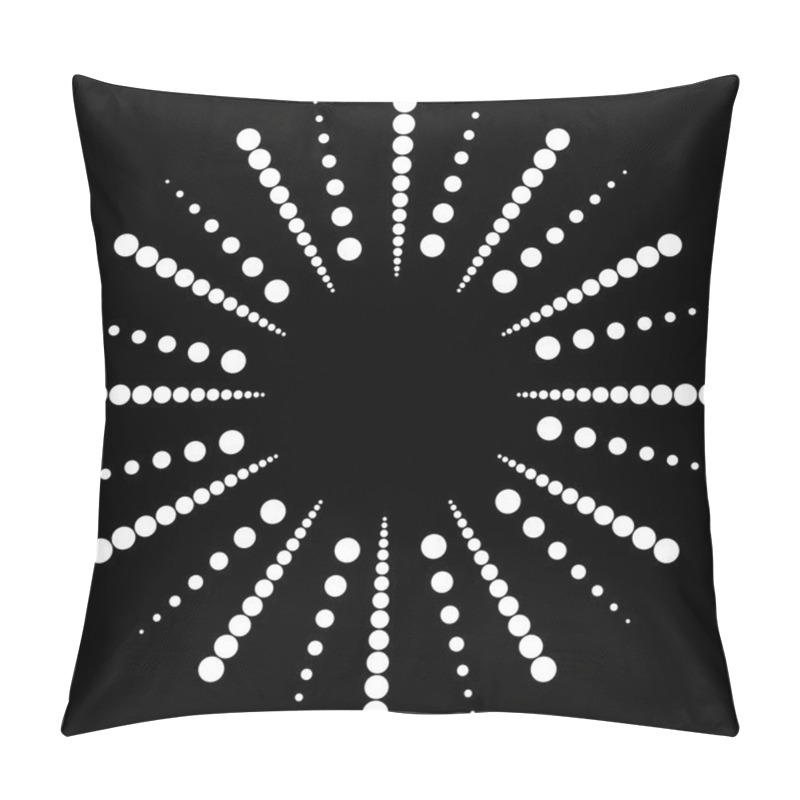 Personality  Dotted Radial, Radiating Lines.  Pillow Covers