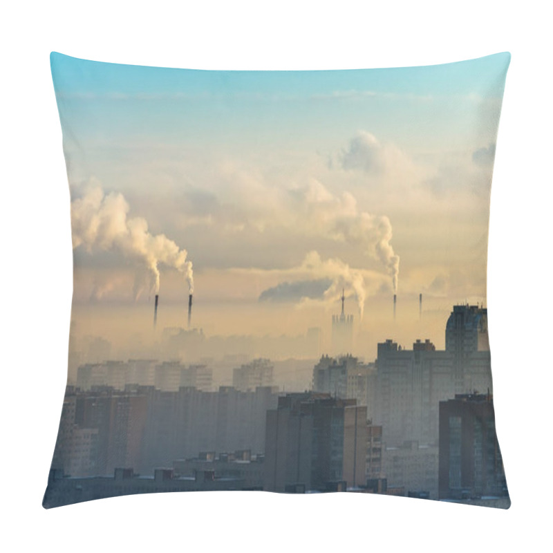 Personality  Cities And Industrial Smoke Clouds The Sky Pillow Covers