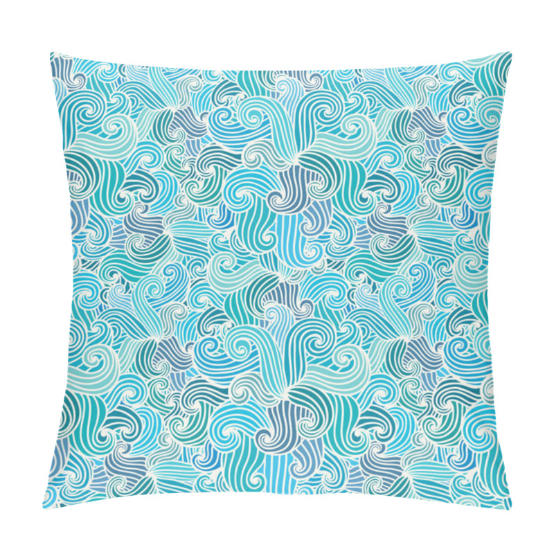 Personality  Hand Drawn Wavy Background. Pillow Covers