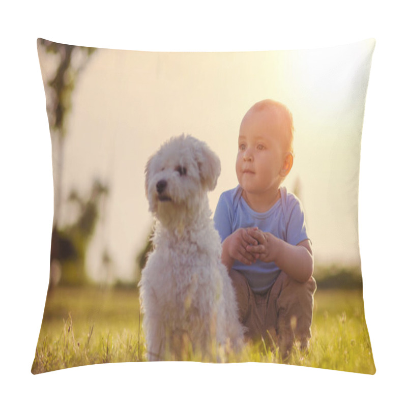 Personality  Happy Baby With Puppy Pillow Covers