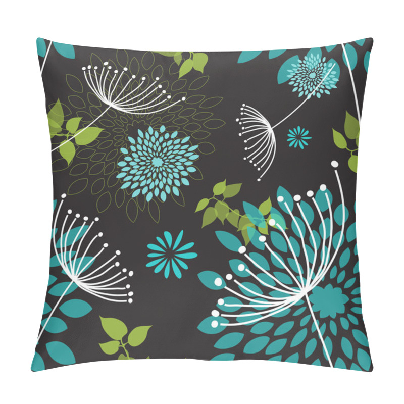 Personality  Seamless Dandelions & Flowers Pattern Pillow Covers