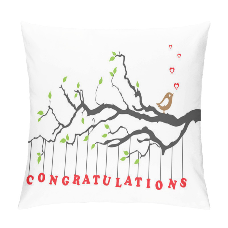 Personality  Congratulations Greeting Card With Bird Pillow Covers