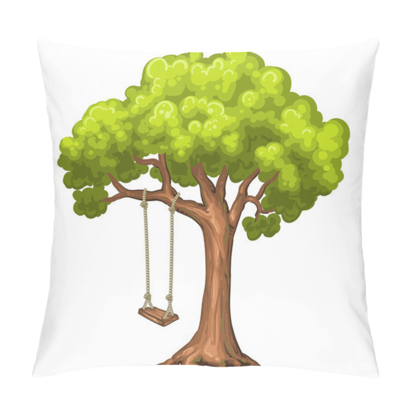 Personality  Swing On Tree In Park. Pillow Covers