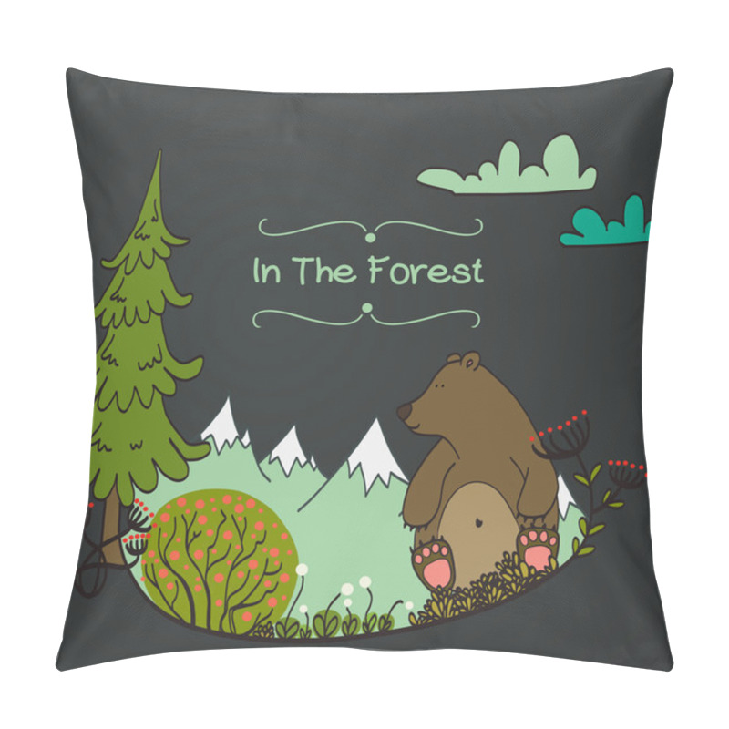 Personality  Cartoon Bear. Pillow Covers