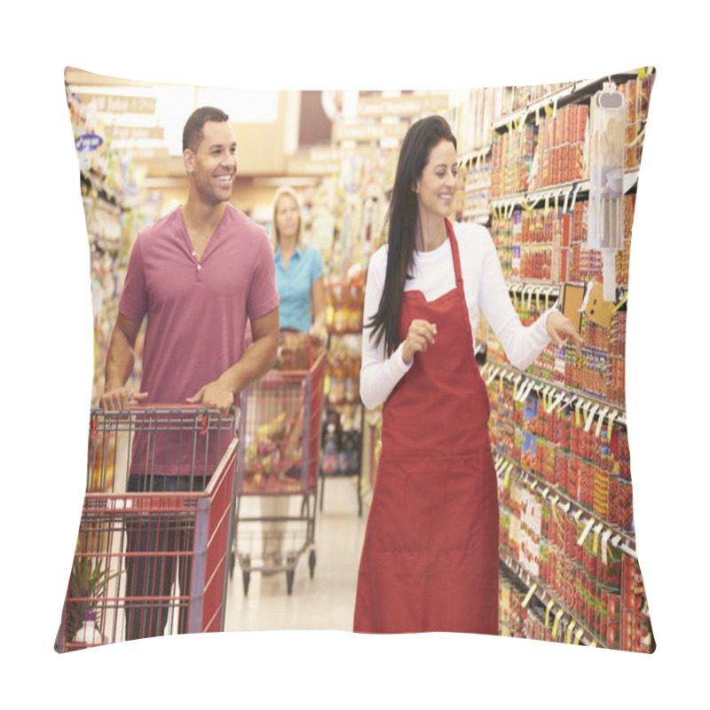 Personality  Man With Sales Assistant Pillow Covers