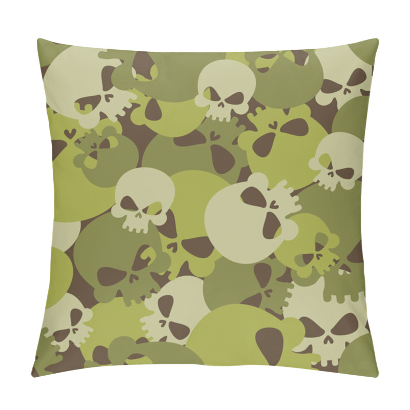 Personality  Military Texture Of Skulls. Camouflage Army Seamless Pattern Fro Pillow Covers