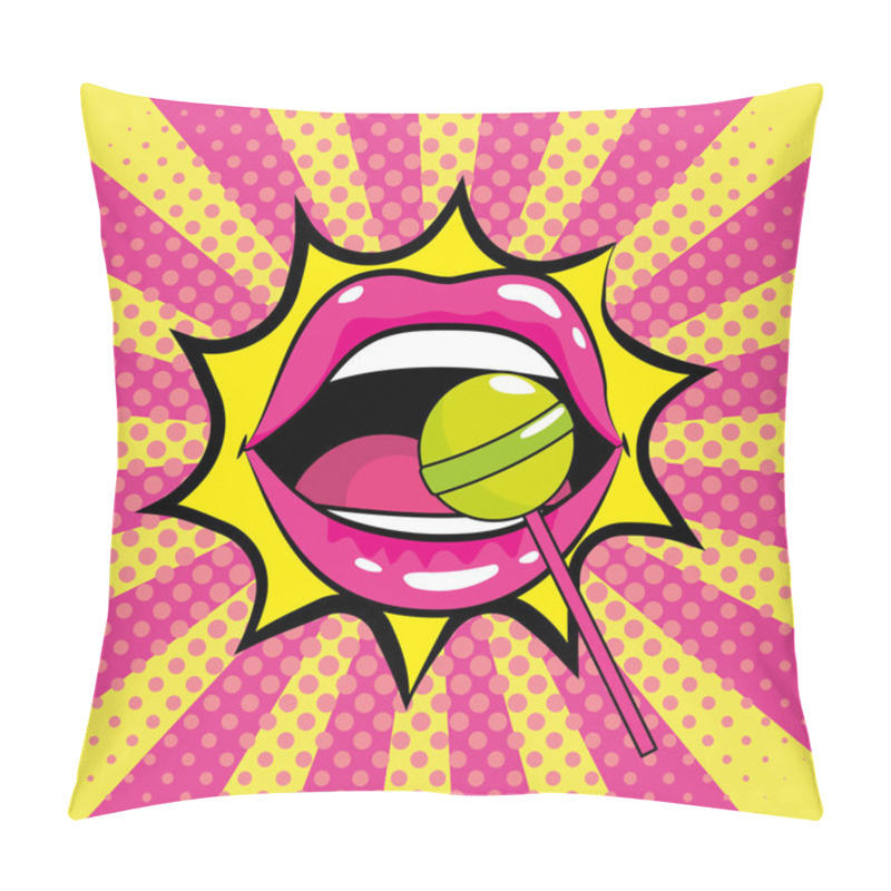 Personality  Patch Star With Mouth And Lollipop Design Pillow Covers