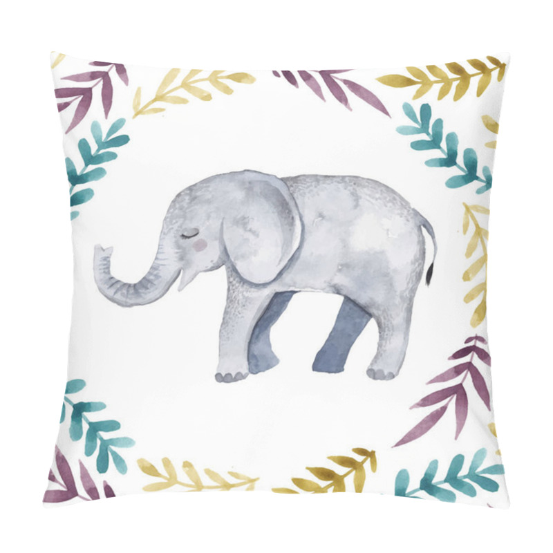 Personality  Cute Illustration With Baby Elephant . Pillow Covers