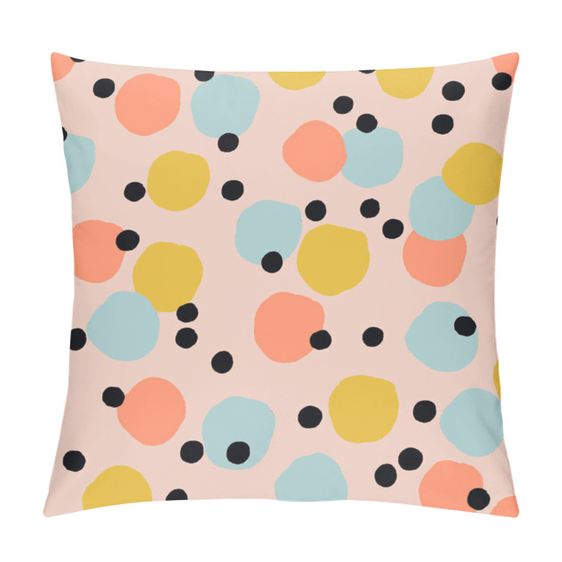 Personality  Abstract Pattern With Bright Dots On Pink Background, Vector Illustration Pillow Covers